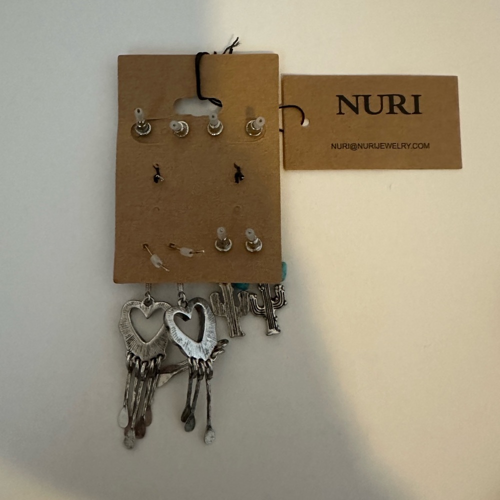 Silver and Turquoise Earring Set - Picture 2 of 2